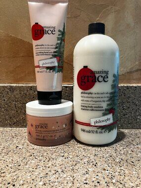 Philosophy Amazing Grace Jumbo Body Emulsion , Hand Creme and Salt Scrub! NEW